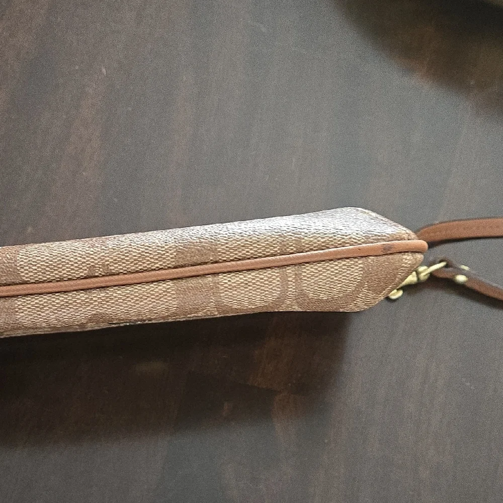 Coach Signature Tan Wristlet - Picture 10 of 15